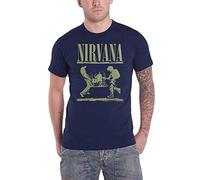 Nirvana T Shirt Live on Stage Band Logo Official Mens Navy Blue M
