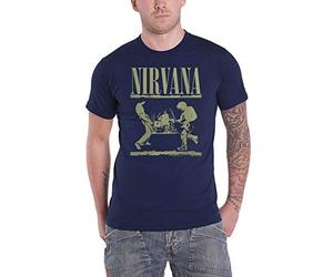 Nirvana T Shirt Live on Stage Band Logo Official Mens Navy Blue M
