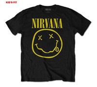 Nirvana - T-Shirt # M Kids Black # Yellow Smiley