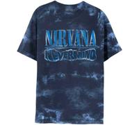 Nirvana T Shirt Nevermind Wavy Band Logo Official Unisex Dip Dye Purple XL
