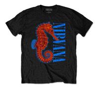 Nirvana T Shirt Seahorse Band Logo new Official Unisex Black