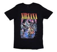 Nirvana T Shirt Unplugged Photo Band Logo Official Womens Skinny Fit Black L