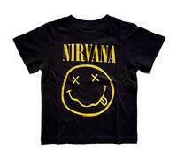 Nirvana Toddler T Shirt Yellow Smiley Logo Official Black 12 Months to 5 yrs 5 ans