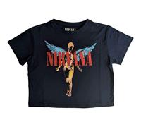 Rock Off Officially Licensed Products Nirvana Crop Top T Shirt in Utero Angelic Band Logo New Official Women's Size L White