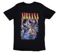 Nirvana T Shirt Unplugged Photo Band Logo New Official Woman Boyfriend Fit, Black, 3XL