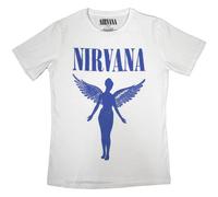 Nirvana Angelic Blue Mono Skinny Fit T Shirt White M