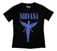 Nirvana Angelic Blue Mono Womens Skinny Fit T Shirt