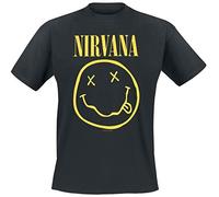 Nirvana Happy Face T-Shirt, Unisex, Large, Black