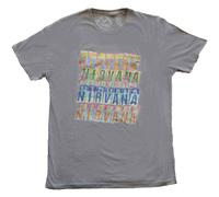 Nirvana T Shirt Repeat Band Logo new Official Mens Grey