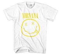 Nirvana - Yellow Happy Face White - T-Shirt Medium