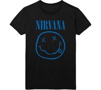 (M, Black) Nirvana Blue Grunge Smile T Shirt
