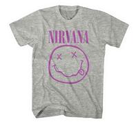 Nirvana Unisex T-Shirt: Purple Smiley (Medium)