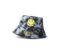 Nirvana Kids Bucket Hat in Black & Grey | Unisex Tie-Dye Logo Hat | Casual Sun Protection Accessory | Iconic Band Merchandise | Music Themed Apparel for Children