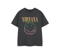 Nirvana Rainbow Kids T-Shirt | Grey Rainbow Logo Graphic Tee | Short Sleeve Unisex Shirt for Children | Rock Band Merchandise | Youth Grunge Fashion Top for Kids & Teens
