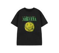 Nirvana Kids Black Short-Sleeved T-Shirt | Yellow Logo Graphic Tee for Children | Grunge Music Band Unisex Apparel for Teens | Vintage Style Youth Top | Rock Merchandise Gift