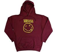 Nirvana Unisex Pullover Hoodie Yellow Happy Face Red (XXS)