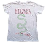 Nirvana T Shirt Serve The Servants Band Logo new Official White