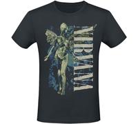 Nirvana Vertical Logo Men's Short Sleeve T-Shirt Black L 100% Cotton Regular/Regular Fit, Black