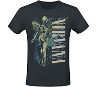 Nirvana Vertical Logo Men's Short Sleeve T-Shirt Black L 100% Cotton Regular/Regular Fit, Black