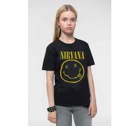 Nirvana White Grunge Smile T-Shirt in Black | Size: 5-6 Years Nirvana Black 5-6 Years