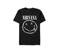 Nirvana - White Happy Face - T-Shirt - black - S - 100% Cotton S
