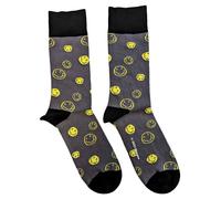 Nirvana Women's Mixed Happy Faces Ankle Socks in Grey Nirvana Grey One Size