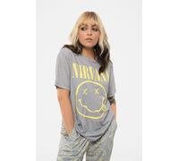 Nirvana Women's Yellow Grunge Smile Pyjamas in Grey | Size: XS Nirvana Grey XS