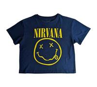 Nirvana Yellow Grunge Face Flower Sniffin Crop Top T Shirt