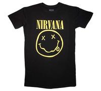 Nirvana Yellow Grunge Face T Shirt Dress M