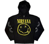 Nirvana Yellow Grunge Face Zipped Hoodie