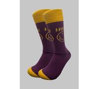 Rock Off officially licensed products Nirvana Ankle Socks Yellow Smile Official Mens Purple (UK SIZE 7-11) UK Size 7-11
