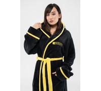 Nirvana Bathrobe Yellow Smile Band Logo Official Black super soft fleece Unisex S