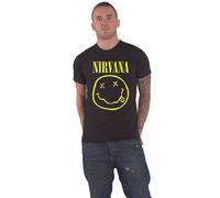 Nirvana Yellow Grunge Smile T-Shirt in Black | Size: 2XL Nirvana Black 2XL
