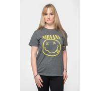 Nirvana Yellow Grunge Smile T-Shirt in Brown | Size: Large Nirvana Brown L