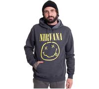 Nirvana Happy Face Charcoal Grey Medium Unisex Hoodie NEW
