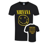 Nirvana Yellow Happy Face Flower Sniffin Mens Black T-Shirt