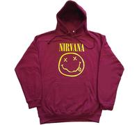 Nirvana Yellow Happy Face Maroon Red Medium Hoodie