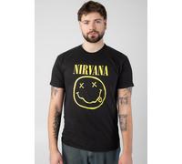 Nirvana - Yellow Happy Face - T-Shirt - black - M - 100% Cotton M