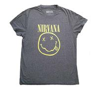 Nirvana T Shirt Yellow Smile Band Logo new Official Unisex Brindle