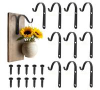 Nirvazleen Heavy Duty Hanging Basket Brackets - 10 PCS Metal Outdoor Plant Holder Hooks for Wall, Fence, Deck Rail. Perfect for Flower Baskets, Bird Feeders, Wind Chimes & Outdoor Decor