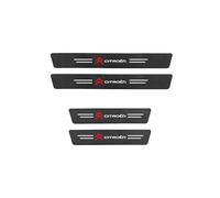 NirWa 4 Pack Of Car Carbon Fiber Door Sill Protectors for Citroen C1 C3 C4 Cactus C-Zero Berlingo Multispace, with Logo Door Sill Anti-scratch Sticker Protective Strips, Styling Accessories