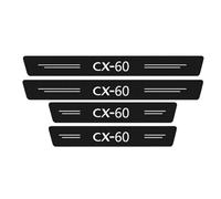 NirWa 4 Pack Of Car Carbon Fiber Door Sill Protectors for Mazda CX-60, with Logo Door Sill Anti-scratch Sticker Protective Strips, Styling Accessories