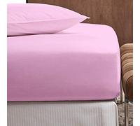 Nisaki-Cotton Sateen King Size Fitted-Sheet Lilac Pink 1pc, 100% Long Staple Cotton Sateen Bed-Sheet Soft Sateen Weave Luxurious Deep Fitted Bed Sheets Fits Upto 40cm