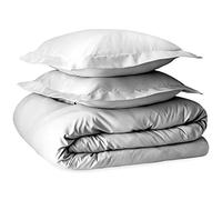 NISAKI Sateen Cotton Superking-Duvet-Covers-Set White, 100% Long Staple Cotton Super King Size Bedding Sets, Soft Sateen Weave with 4 Corner Ties and Hidden Button Closure (100% Duvet Covers)