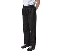 Nisbets Essentials Chef Trousers - 2XL / XXL / 2X-Large - Black, Waist Size: 46-48 inch, Polycotton, Machine Washable, Drawstring Waist, BB477-XXL