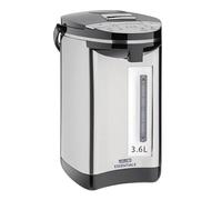 Nisbets Essentials 750 W Airpot - 3.6 Litre, Silver, Temperature Select: 65, 85 or 98°C, Boil Dry Safety, 360° Rotation, Automatic Boil, 35-40 min Heat Up, Size: 335(H) x220(Dia) mm, HE153