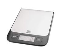 Nisbets Essentials Electronic Scale in Black and Silver Plastic with Stainless Steel Plate & Large Digital Display - L220 x W150 x H20 mm - up to 5 kg