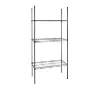 Nisbets Essentials Flat Pack 3 Shelf Unit Charcoal Expoxy Coated - 18x36x72"