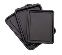 Nisbets Essentials Non-Stick Steel Baking Trays, Pack of 3, Black