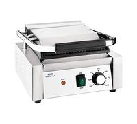 Nisbets Essentials Single Contact Grill in Silver with Ribbed Top